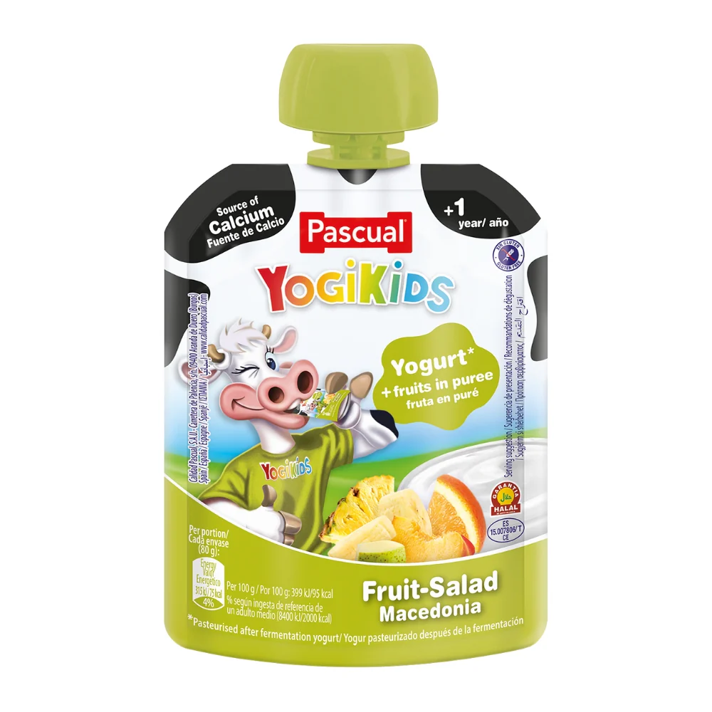 PASCUAL YOGIKIDS FRUIT SALAD POUCH 80GM 