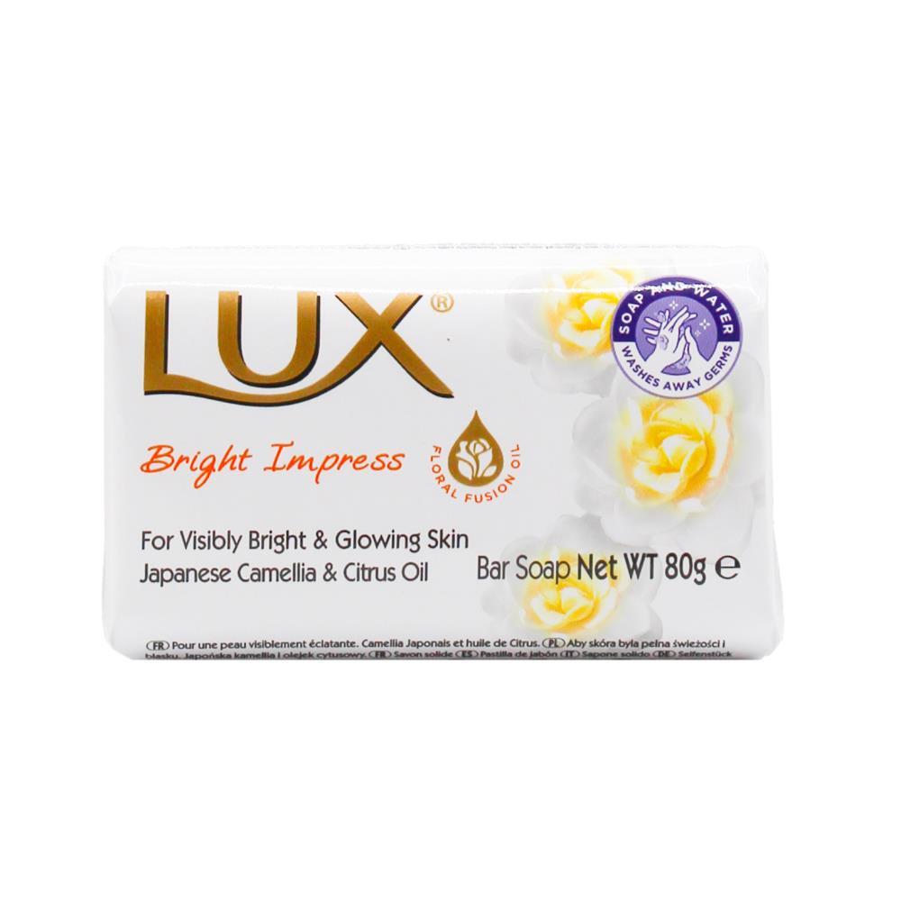 LUX SOAP BRIGHT IMPRESS WHITE 80GM 