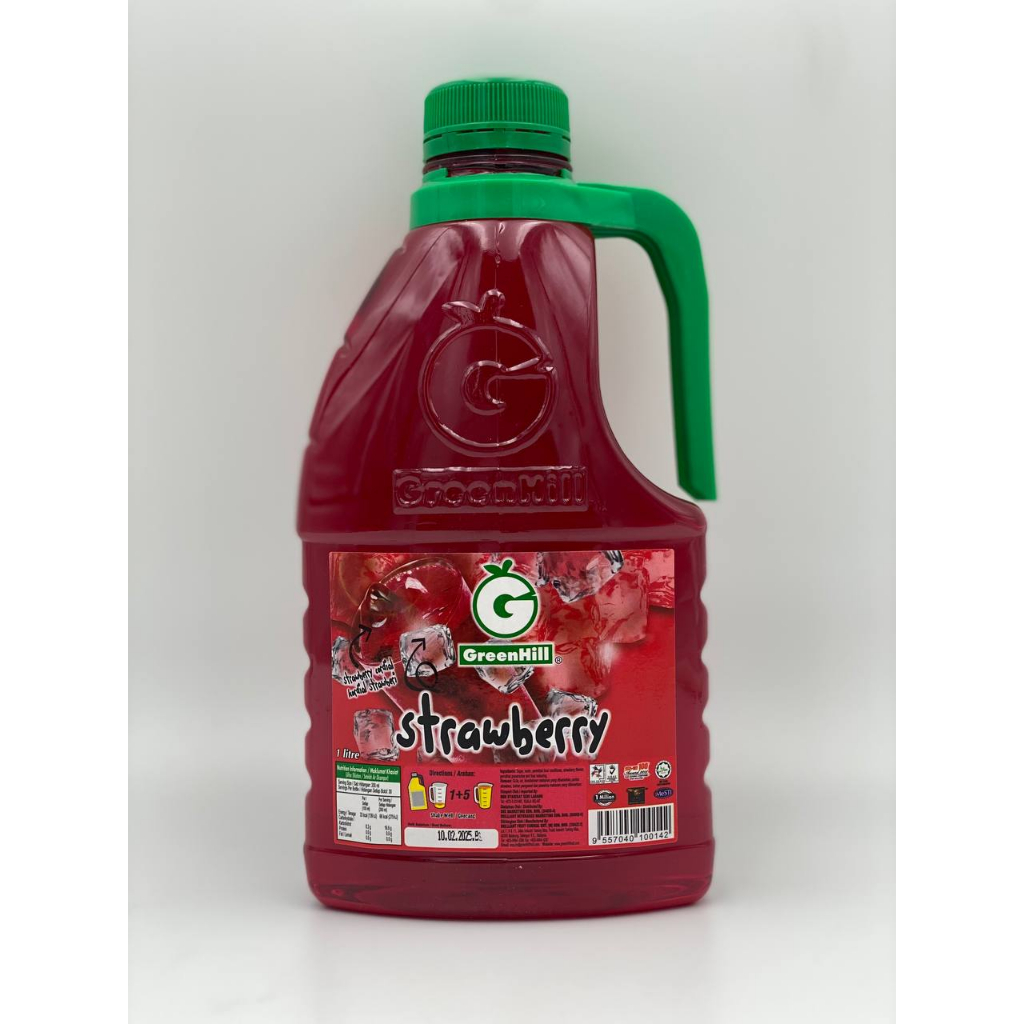 Greenhill Fruit Cordial Strawberry 1Ltr