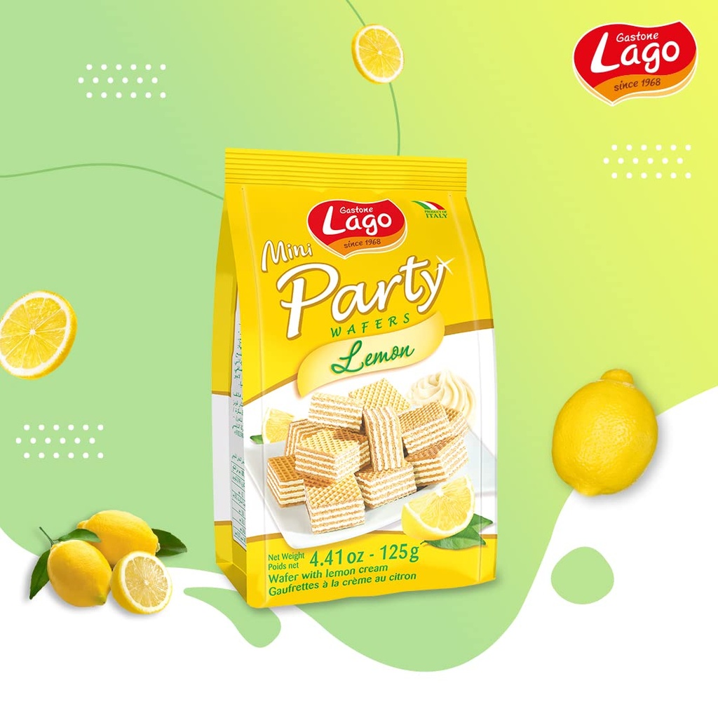 Lago Mini Party Wafer Lemon 125g
