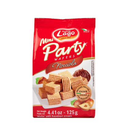 Lago Mini Party Wafer Hazelnut 125g