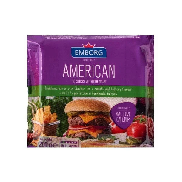 Emborg Processed Cheese 45% F.i.d.m, Cheddar 200g