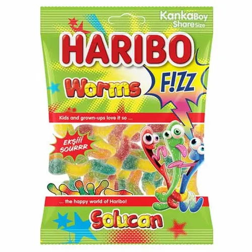 HARIBO WORMS FIZZ 80G