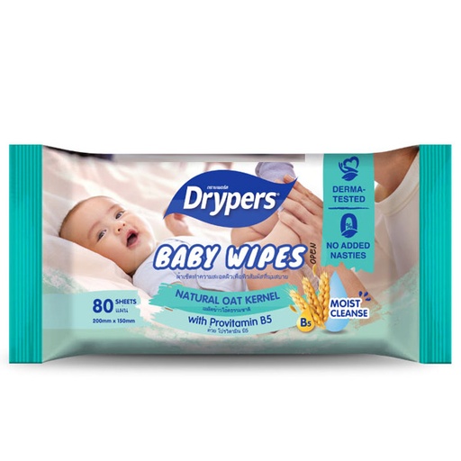 DRYPERS BABY WIPES OAT 30'S x24