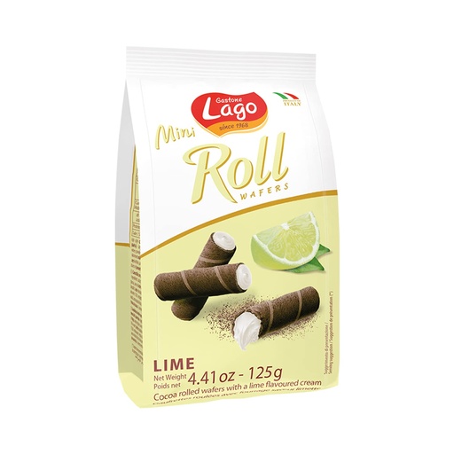 Lago Mini Roll Wafer Lime 125g