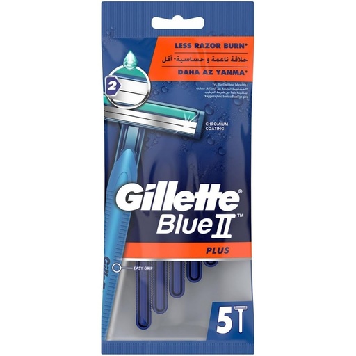 GILLETTE BLUE PLUS 2 LESS RAZOR BURN 5PCS