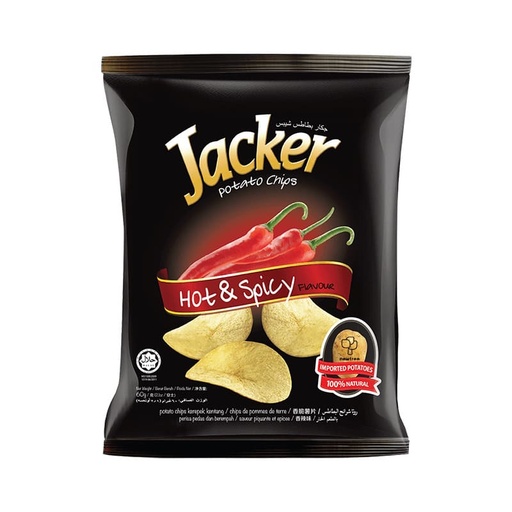 JACKER POTATO CHIPS HOT & SPICY 60G